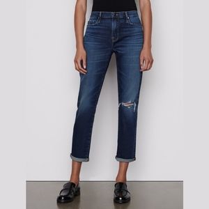 NWT Frame Denim Le Garcon Boyfriend Jeans Straight Ankle Size 25 Caribou Blue